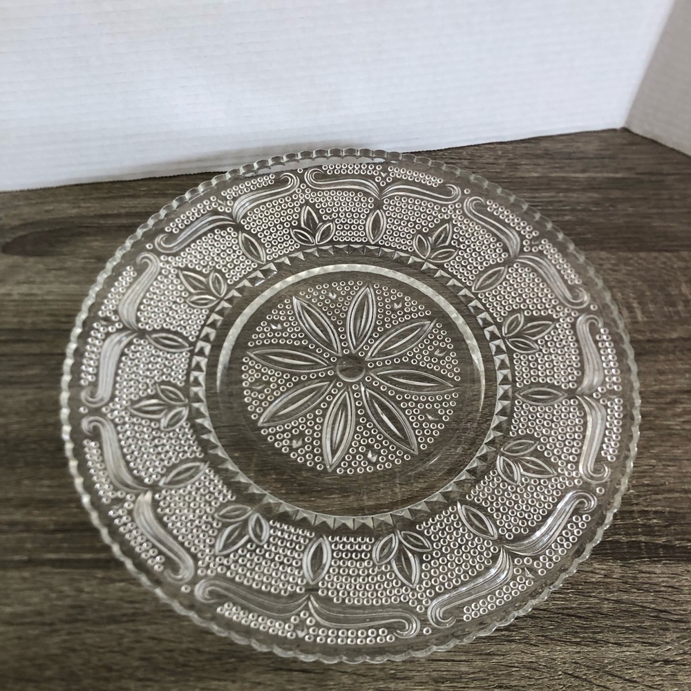 Vtg Federal Glass Heritage Hobnail Platter